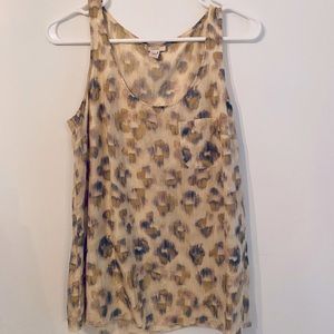 Silk leopard tank top